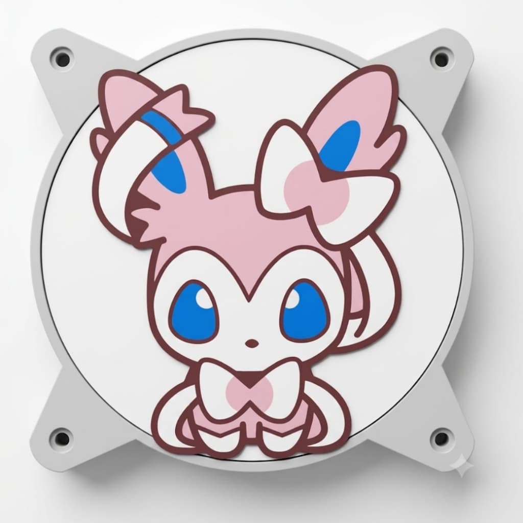 Capa para Ventoinha Fan Water Cooler Grade Fan Pokemon Sylveon 120mm Gamer Acessório Proteção Cooler