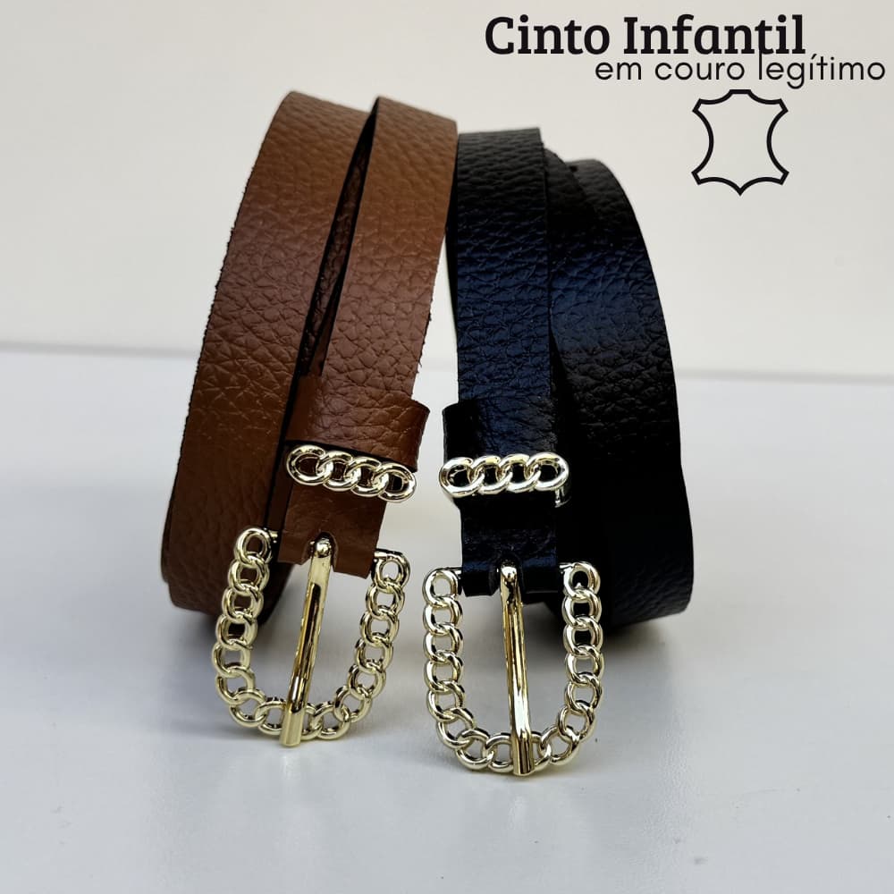 Cinto INFANTIL couro legítimo fino delicado