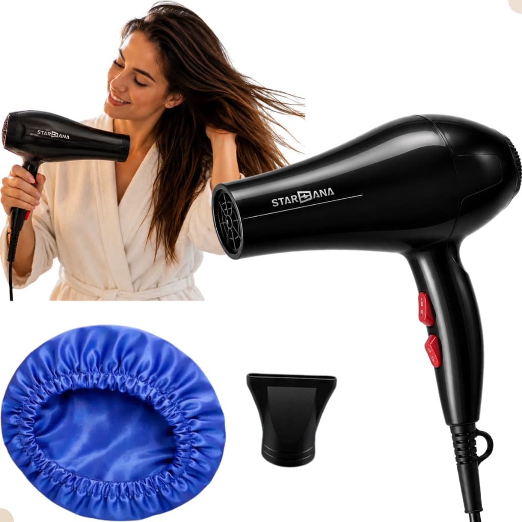 Secador De Cabelo Preto 1200w - 110v 2 Velocidades + Brinde