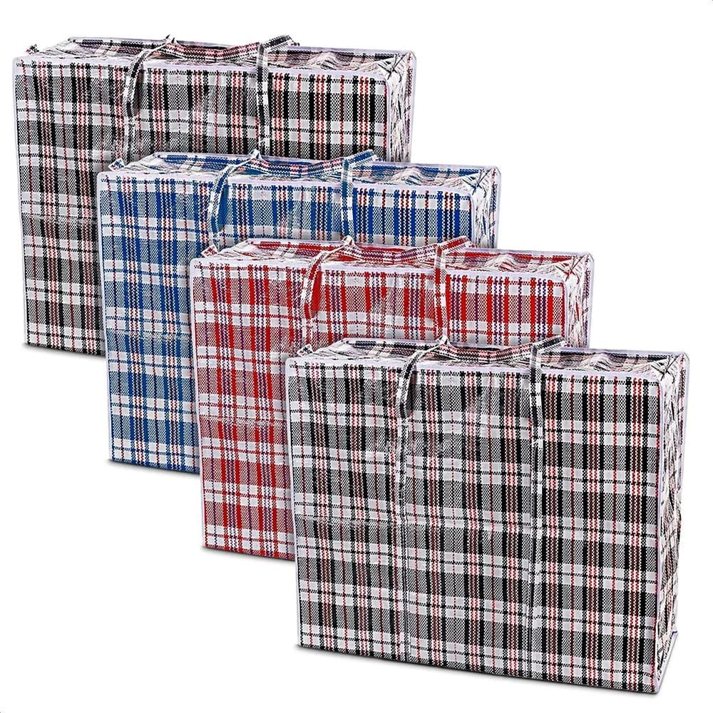 Kit Sacolas Paraguai Média Com Zíper Reforçada para Viagem Compras Transporte 55x55x13cm