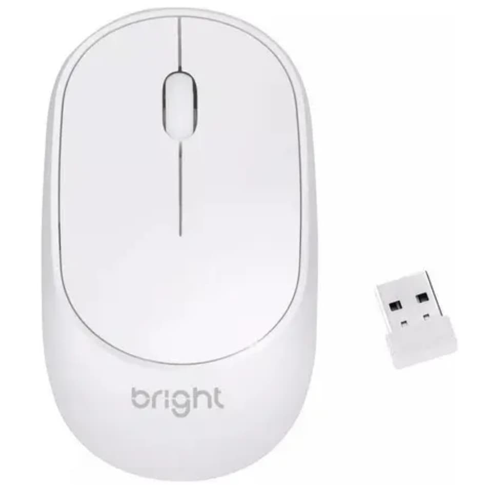 Mouse Sem Fio 1.000dpi Ms001 Wireless Branco. Cor Branco