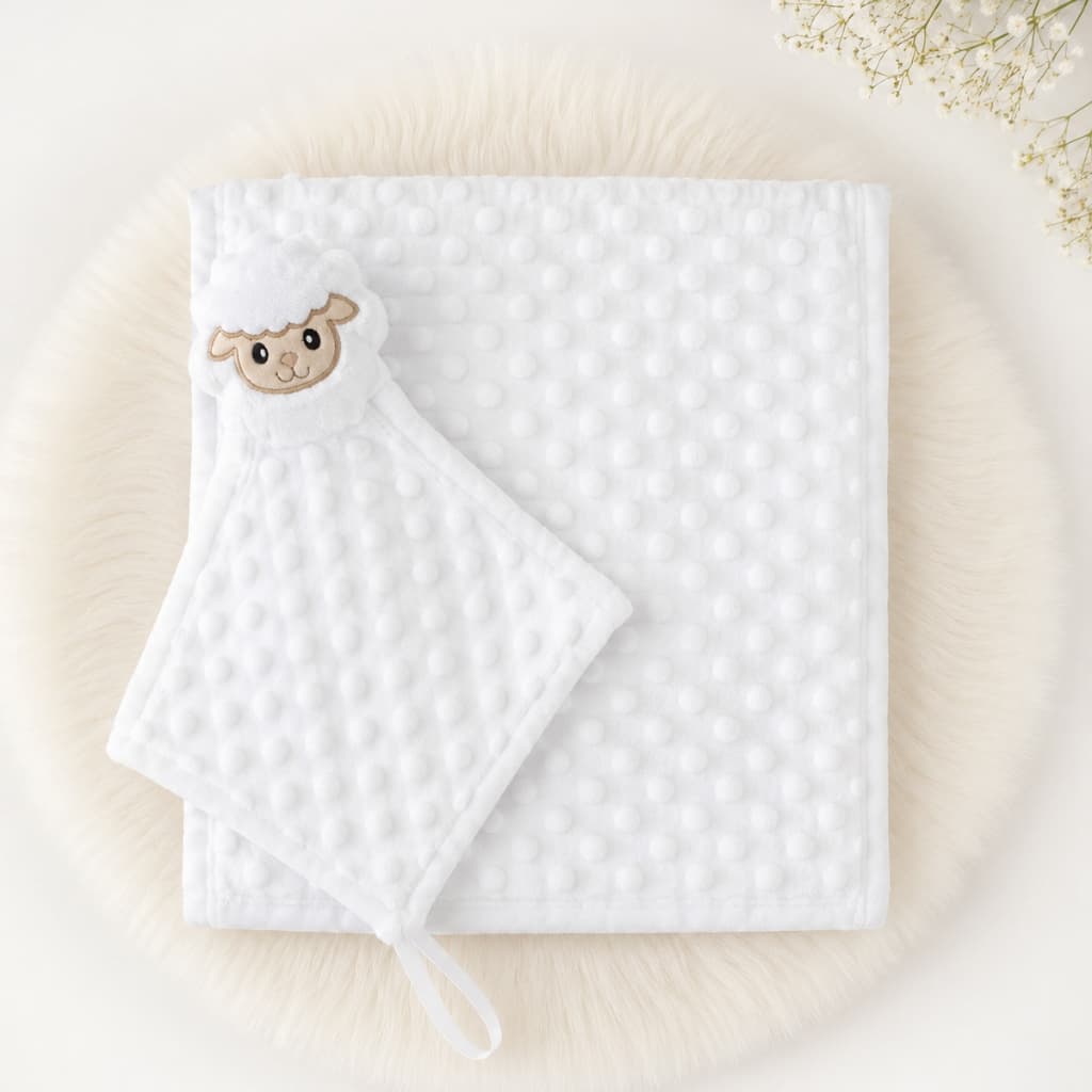 Manta Cobertor de Bebê c/ Naninha Para Menina Menino Infantil Mantinha Premium 02 Peça