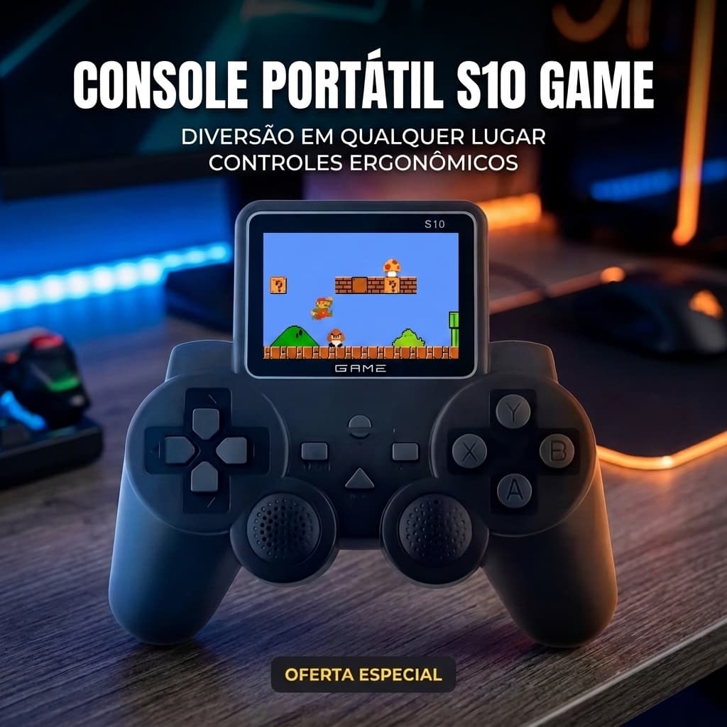 Console Portátil Game Stick S10 – 520 Jogos Clássicos, Diversão Ininterrupta
