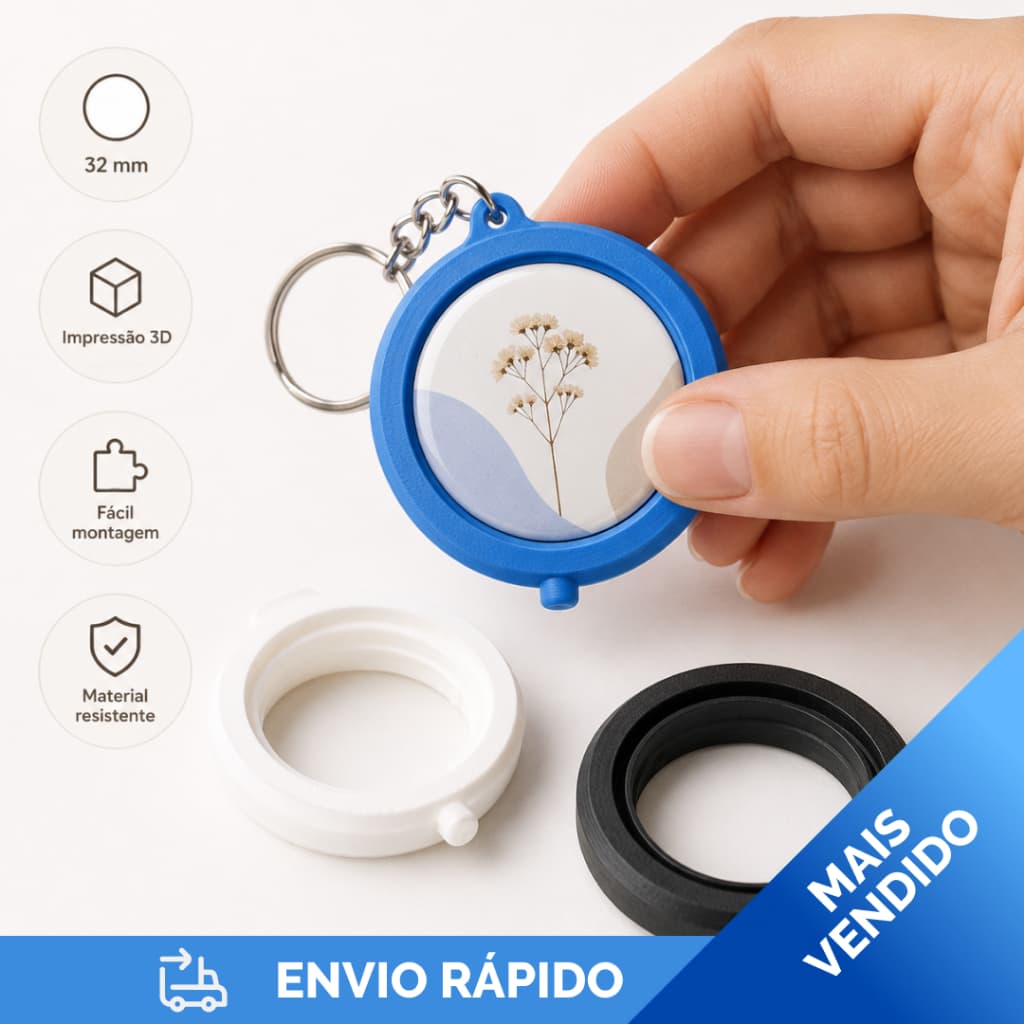 Suporte para Bottons Chaveiro, Base para Personalização Artesanato e Lembracinhas Insumos para bottons
