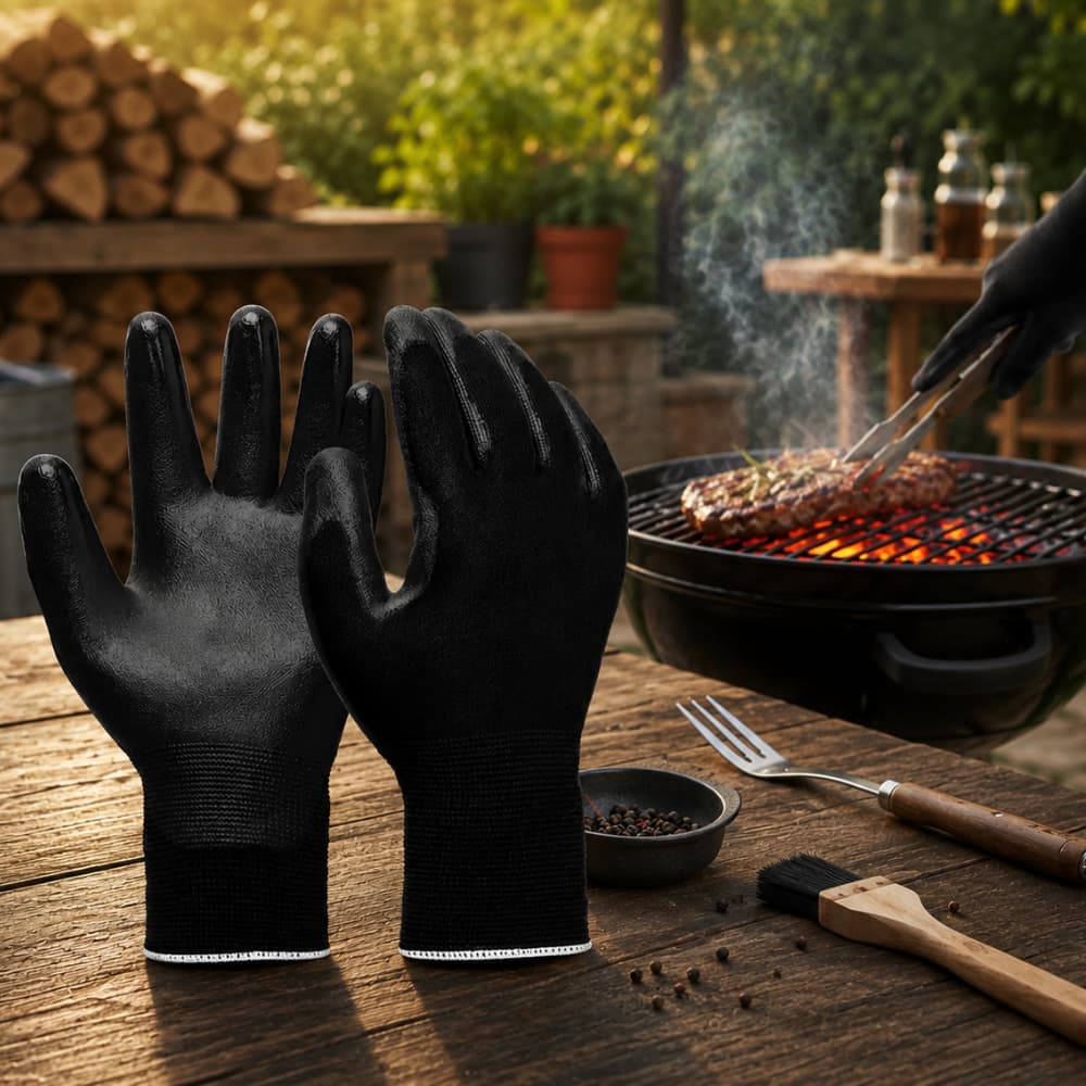 Luva BBQ Force (2 pares) Churrasqueiro Grelhas Carvão Lenhas Resistente