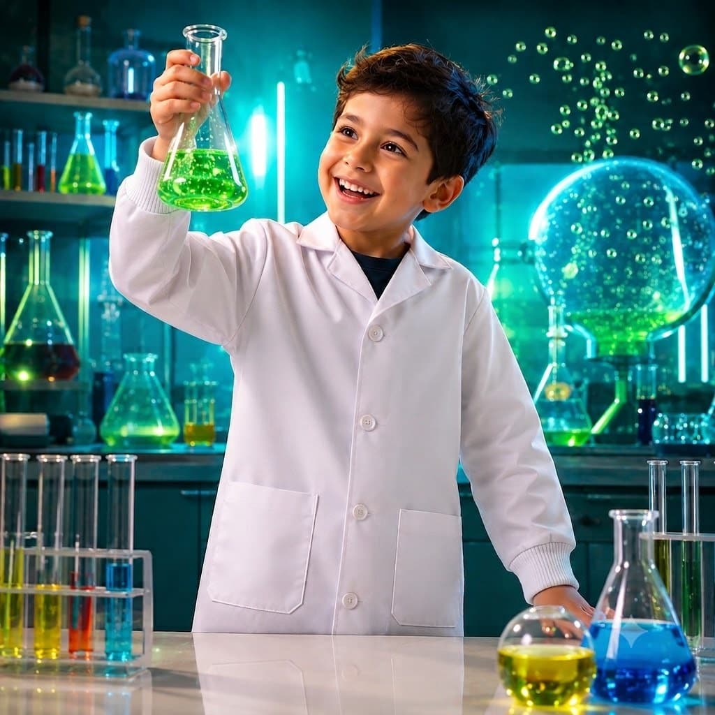 Jaleco Infantil Unissex Oxford Branco Pintura Aula de Ciências e Artes