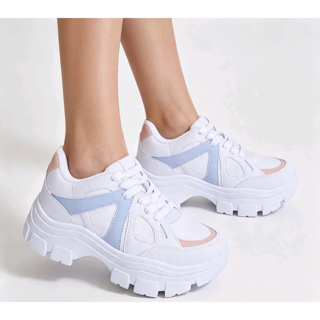 tênis feminino  plataforma chunky respirável leve e super confortável