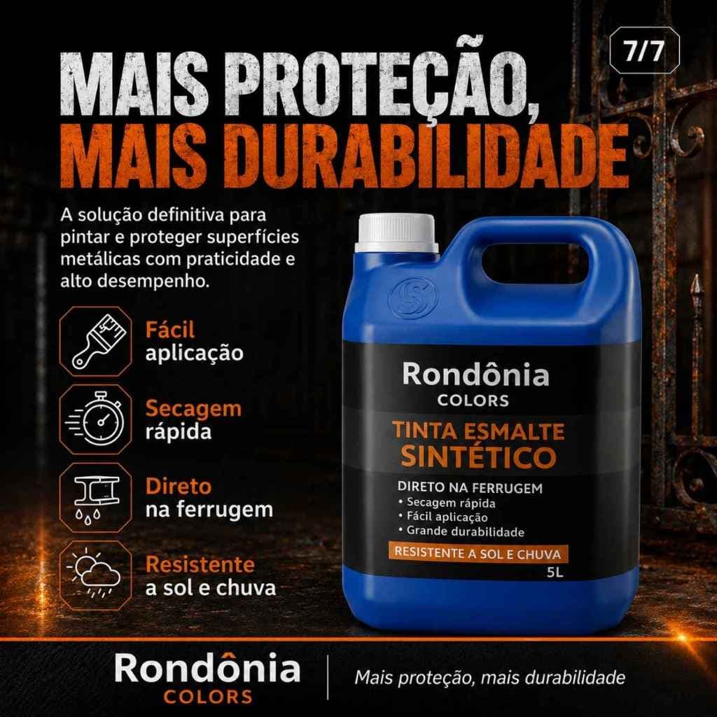 Tinta Direto na Ferrugem 5L Esmalte Sintético Metal Portão Grade Madeira Alta Proteção Durabilidade