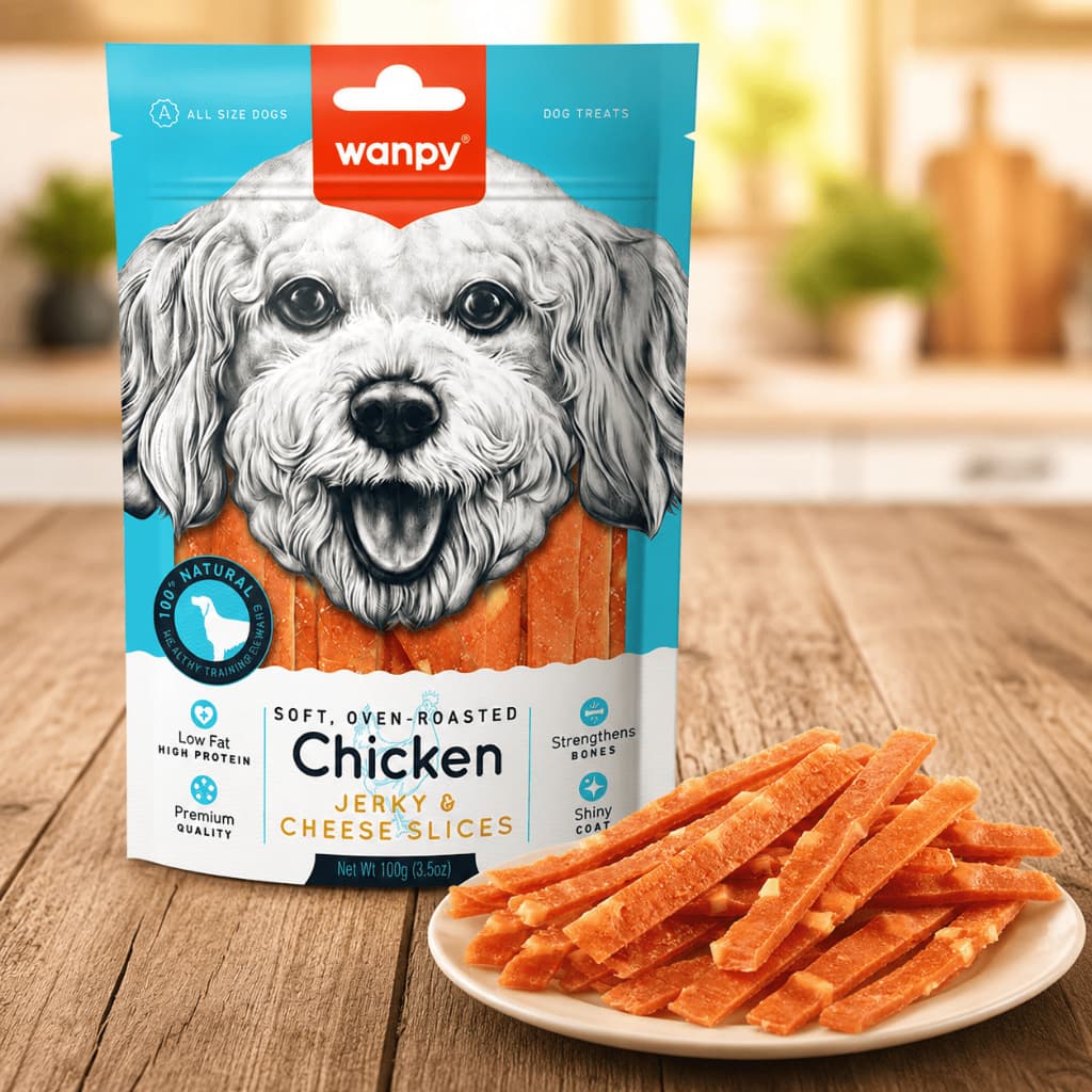 Petisco Cachorro Wanpy Oven Roasted Frango Carne Queijo Dental Premium Natural 100g