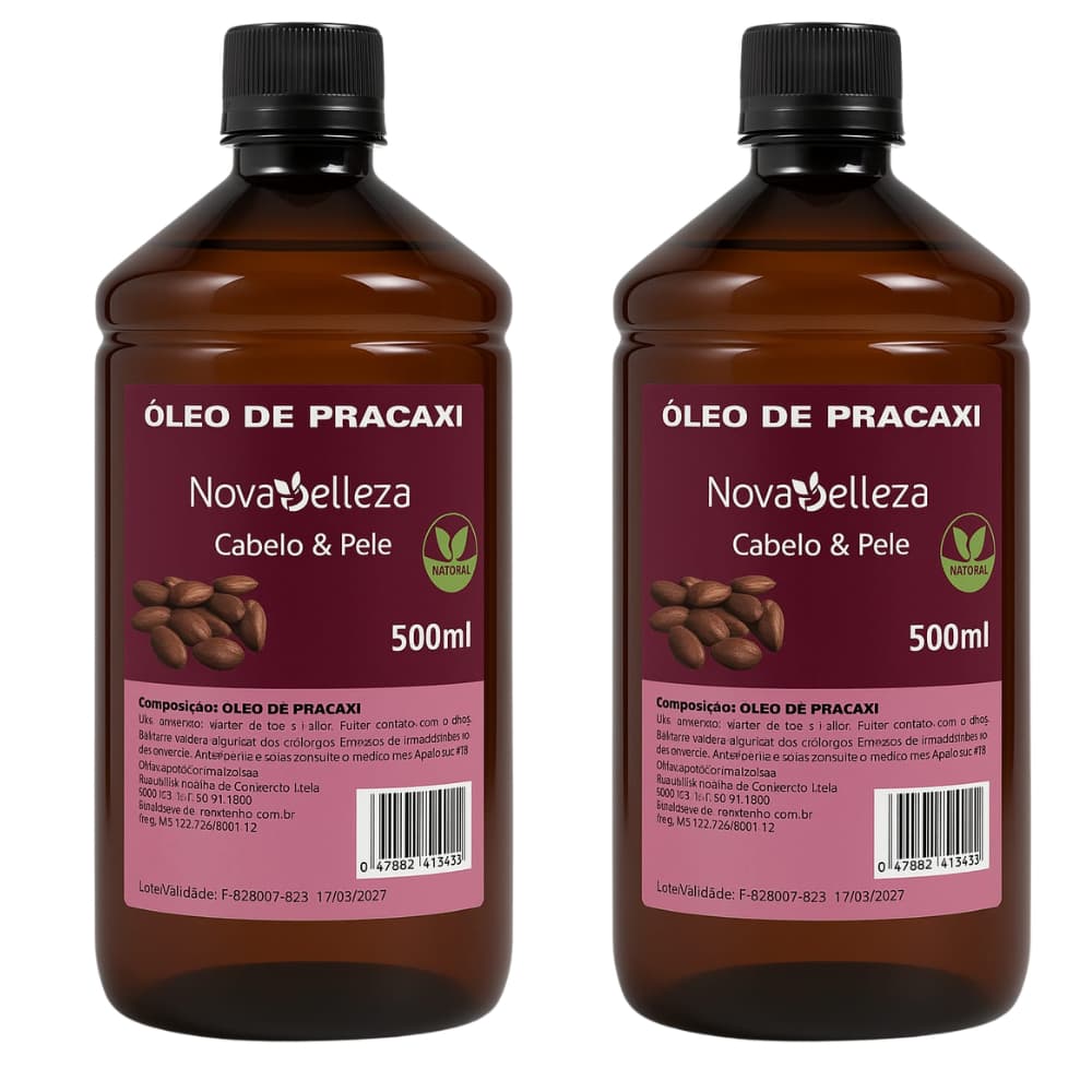 Óleo Capilar Natural de Pracaxi para Umectação e Hidratação da Pele 1Litro Novabelleza