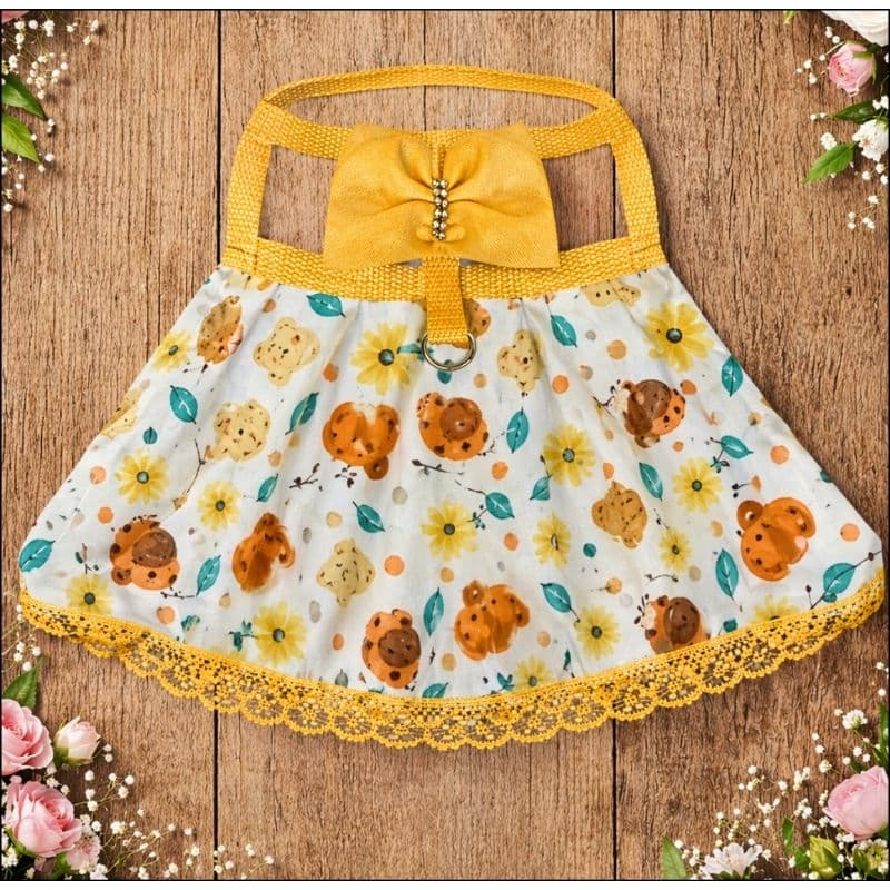 COLEIRA PEITORAL SAIA JARDIM AMARELO PET PEQUENO - GuiaFixa