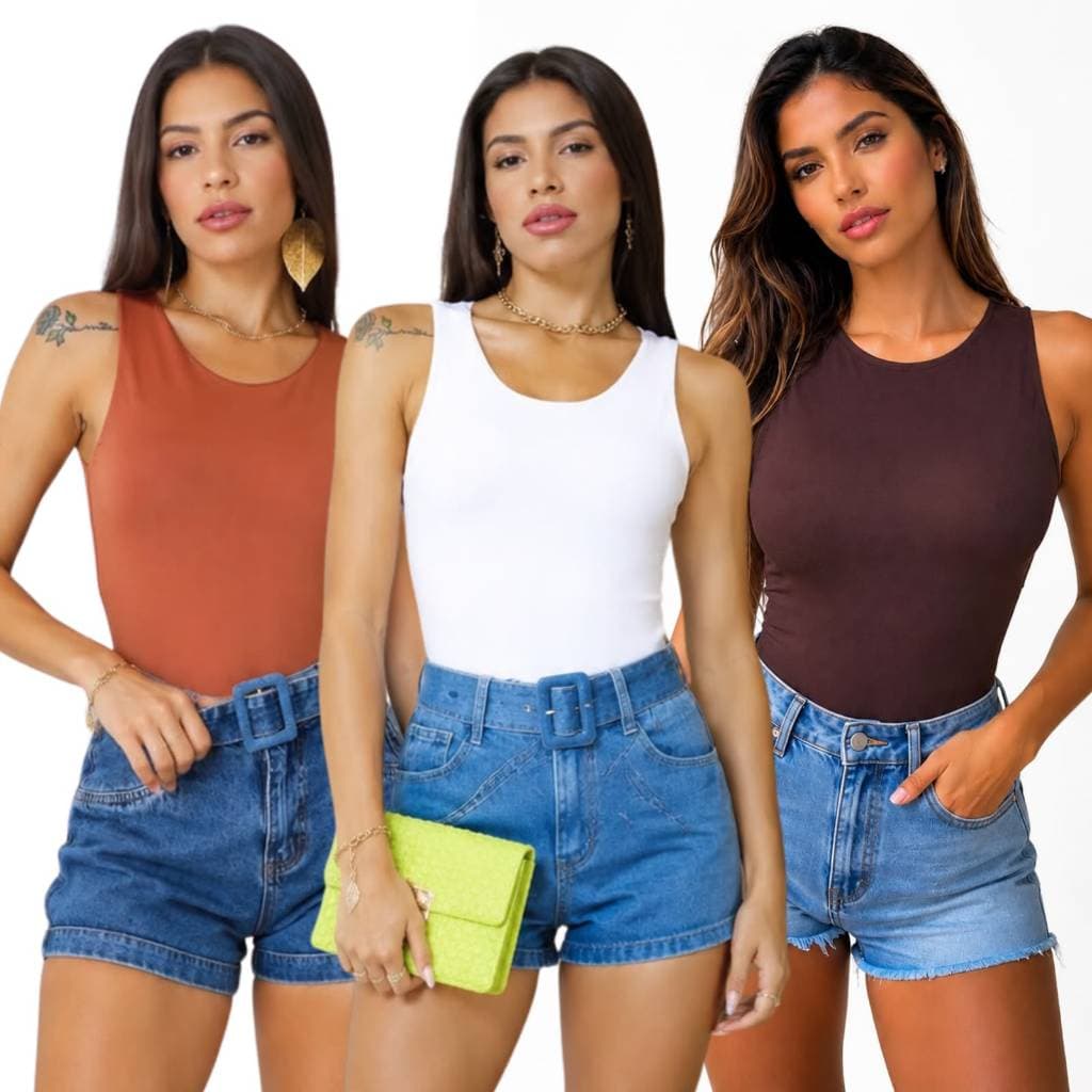 Body Femenino Regata Basico Estilo Nadador Forrado Confortavel Tecido Macio Excelente Elasticidade