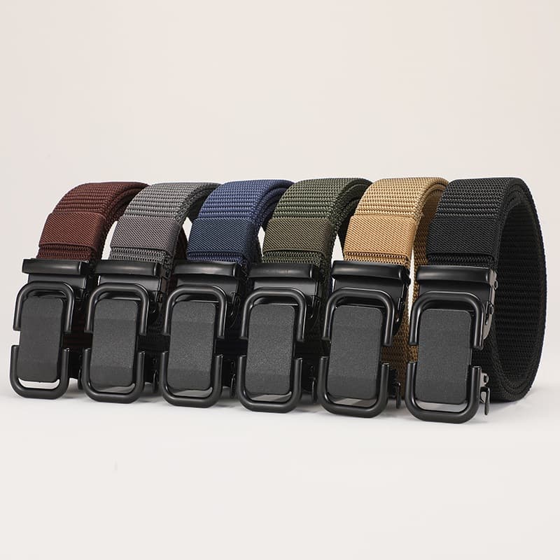 Cinto Masculino Tático em Lona com Fivela Automática Ajustável Casual