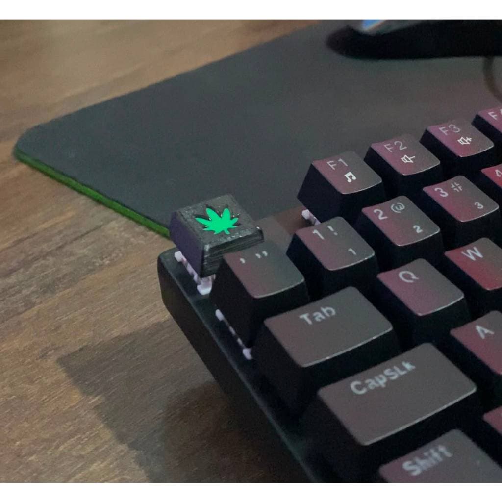 Keycap Weed Verde 4:20 Marijuan Cherry MX Teclado Mecânico Gamer Geek