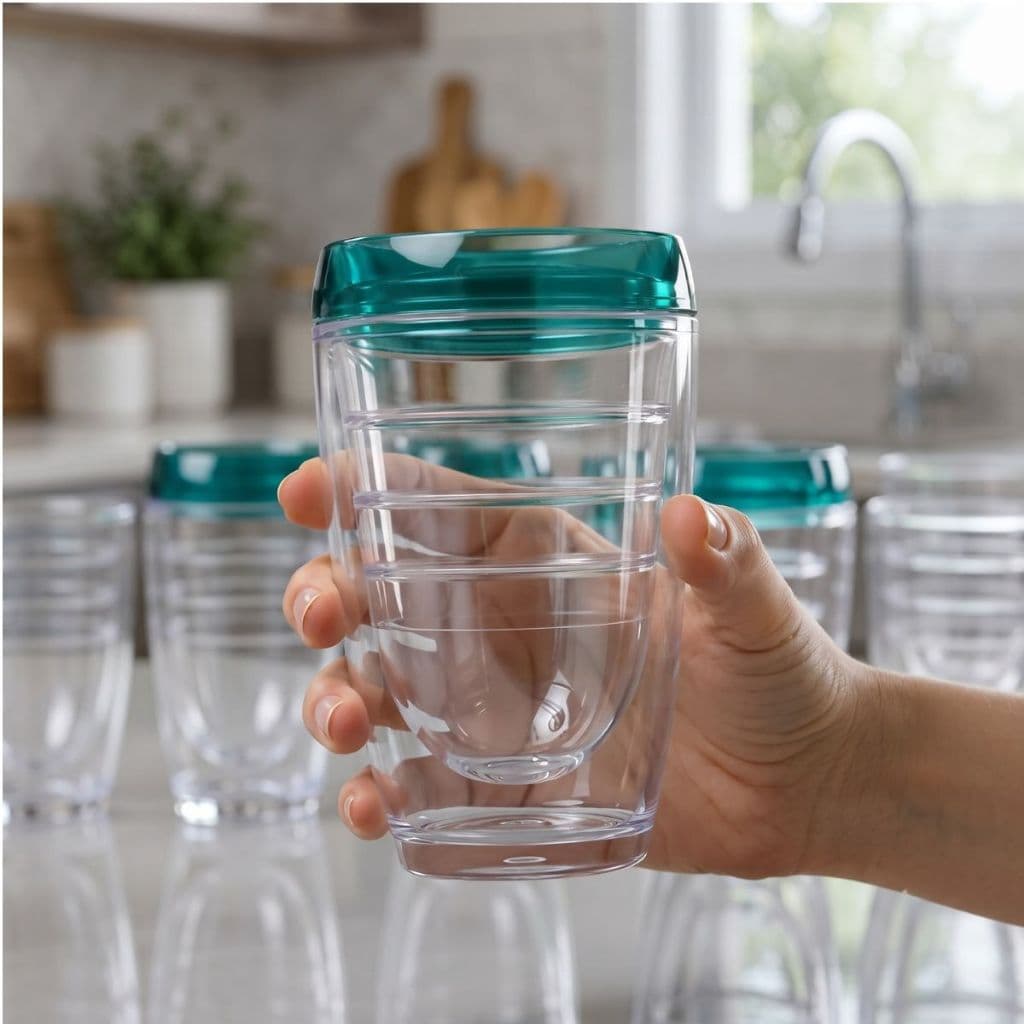 Kit 4 Copos Helsim Policarbonato Cristal 400ml - Inquebrável