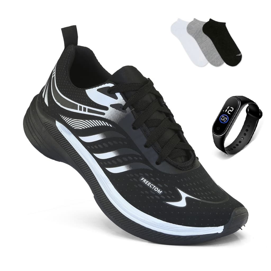Kit Tenis Masculino Feminino + Relogio + 1 Par de Meia Esportivo Corrida Treino