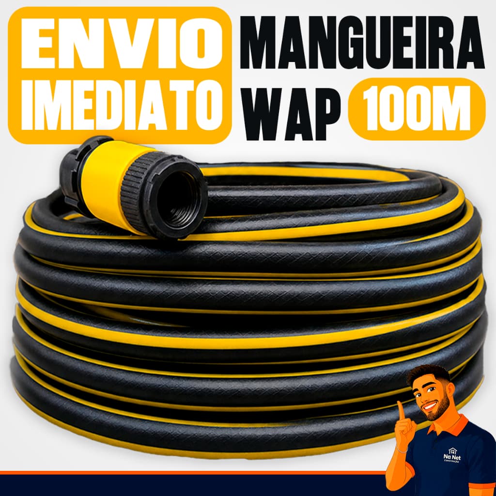 Mangueira Lavadora Alta Pressão Engate Rápido Wap Entrada Universal Jato 100 Metros