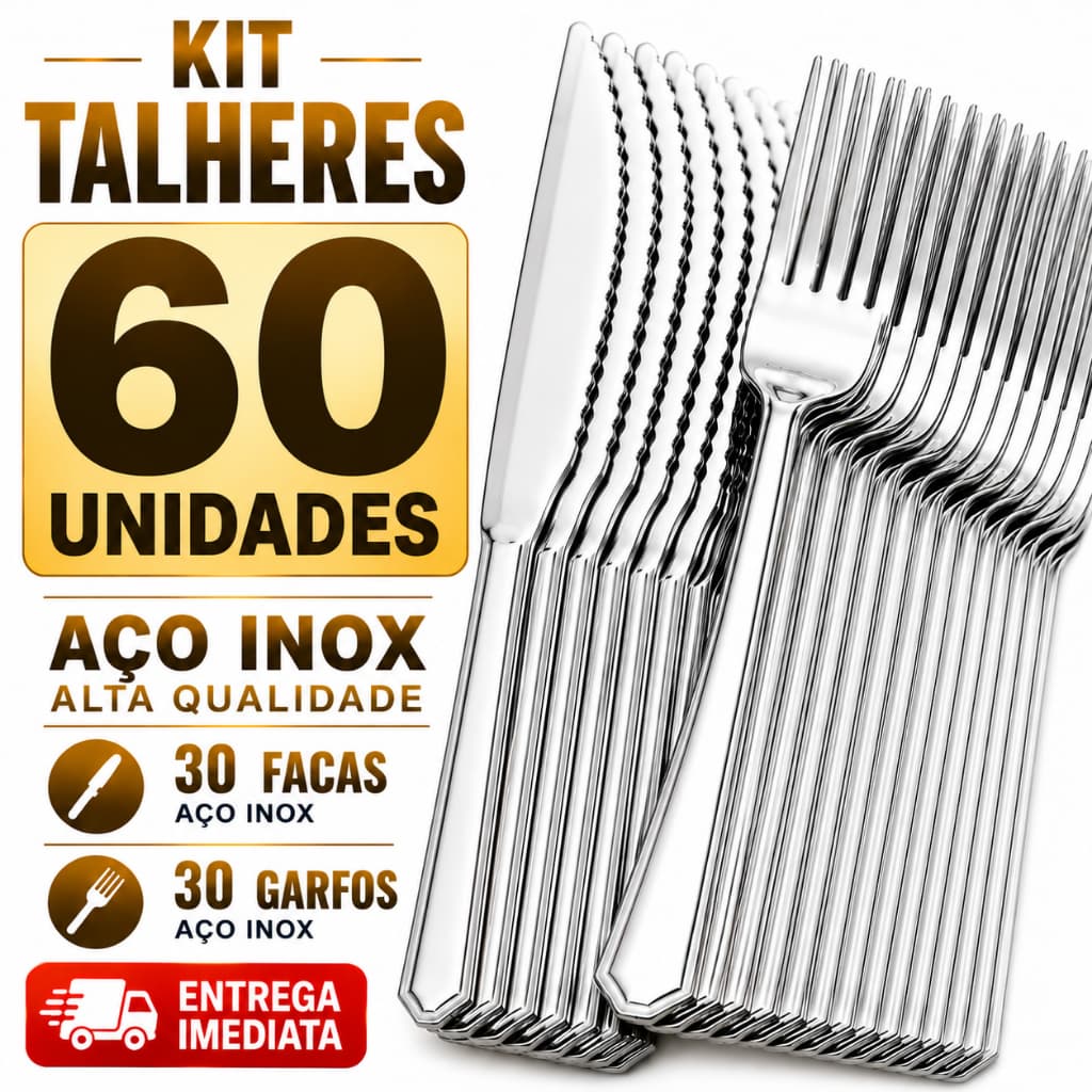 Garfo e Faca Inox Talheres de Mesa Aço Inoxidável Restaurante Buffet Faqueiros Brilho Prateado Kit Evento