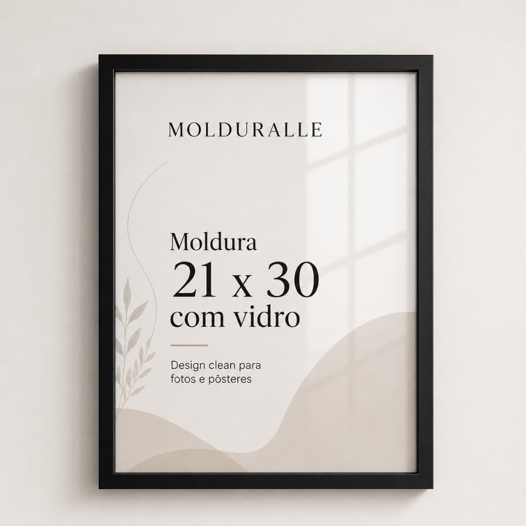 Porta Retrato 21x30 A4 Com Vidro Para Certificados e Diplomas Parede Escritório Premium MOLDURALLE