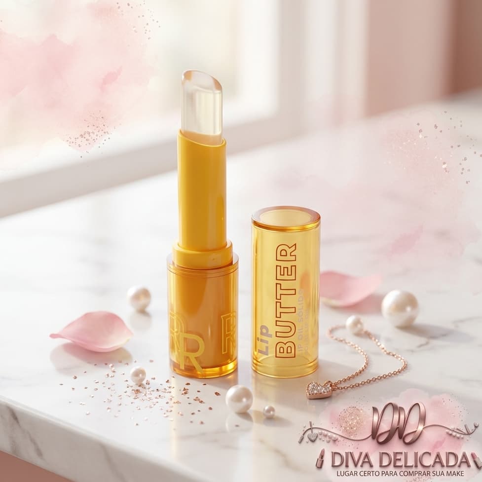 Lip Oil Sólido Lip Butter Ruby Rose Hidratante Labial Com Óleo De Abacate E Jojoba