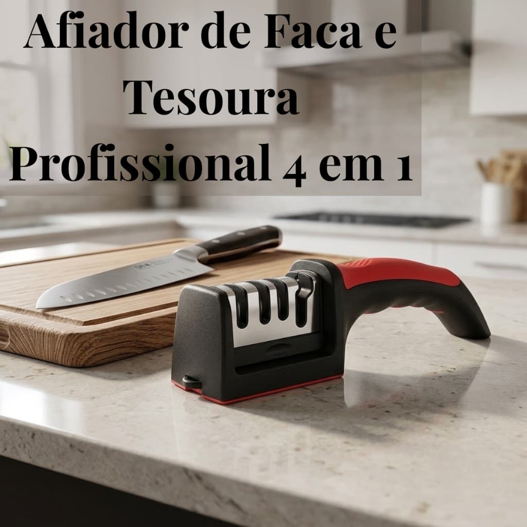 Afiador De Facas Amolador Profissional Faca E Tesoura De Aço Tungstênio