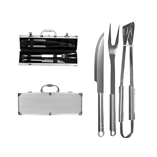Kit Churrasco Maleta Com 3 Peças