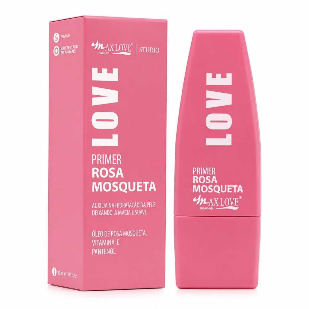 Primer Facial Rosa Mosqueta Max Love Hidratante Vitamina E | 1 e 2 unidades