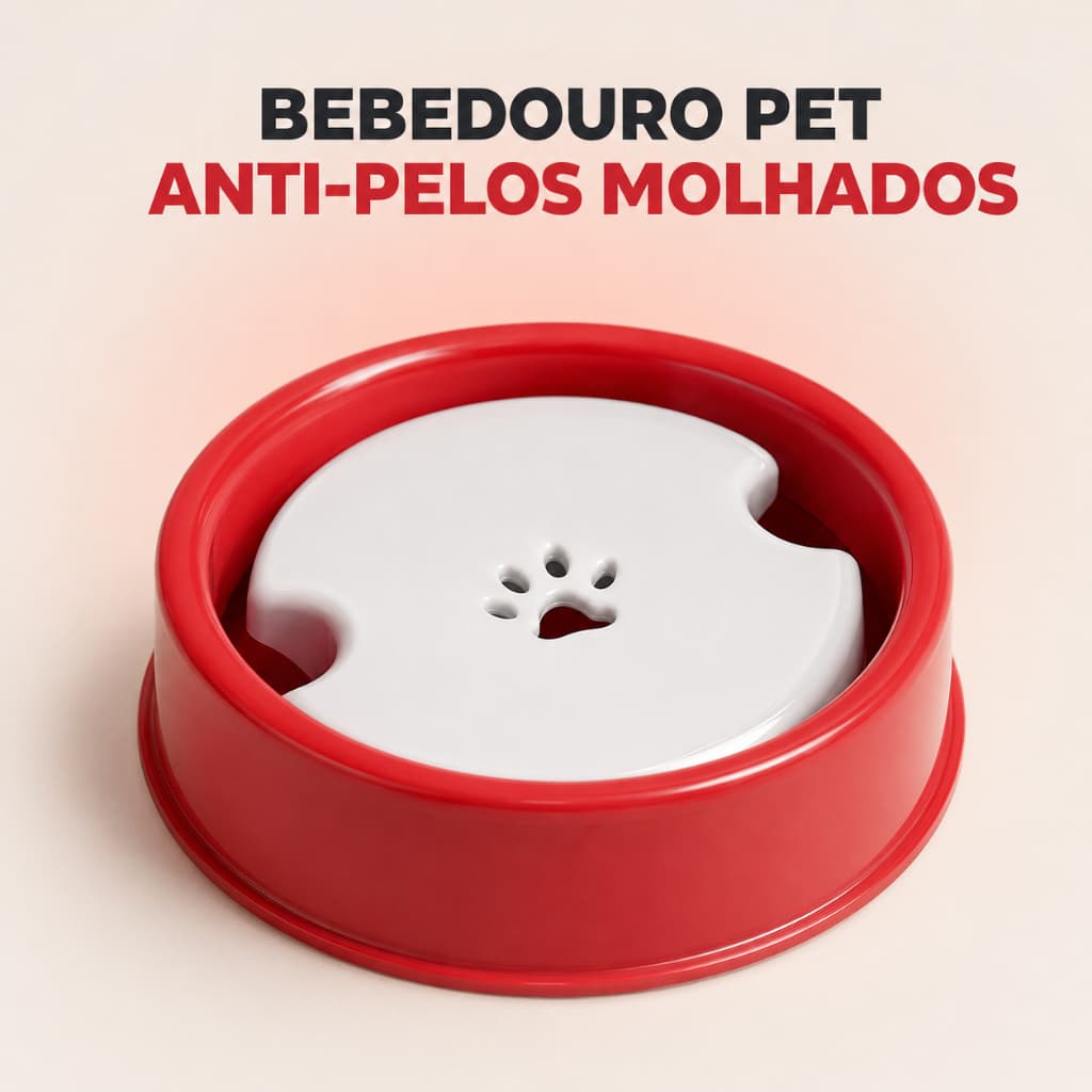Bebedouro Pet Pelos Longos 800ml Antirrespingo Cães e Gatos Não Molha Barba e Orelhas