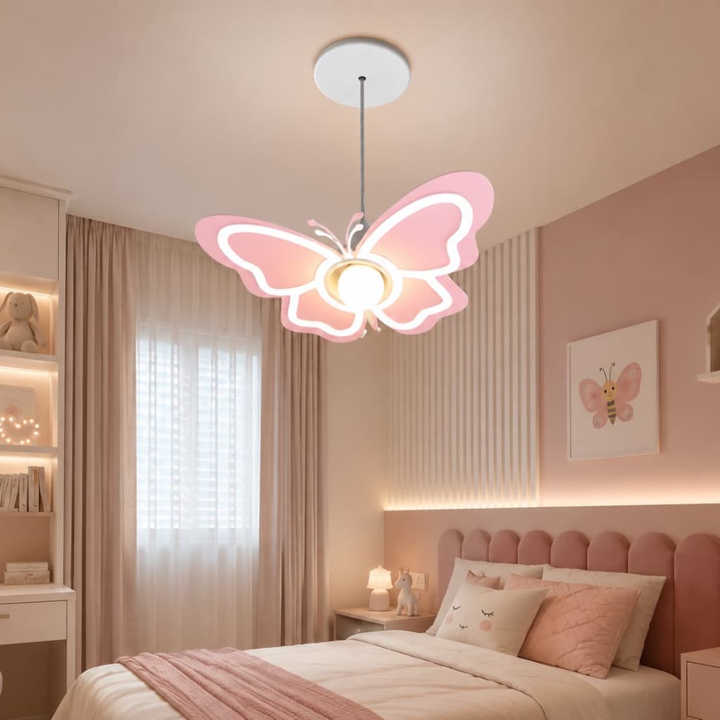 Luminária Borboleta Estilo Pendente Ideal para Decoraçao Quarto Infantil
