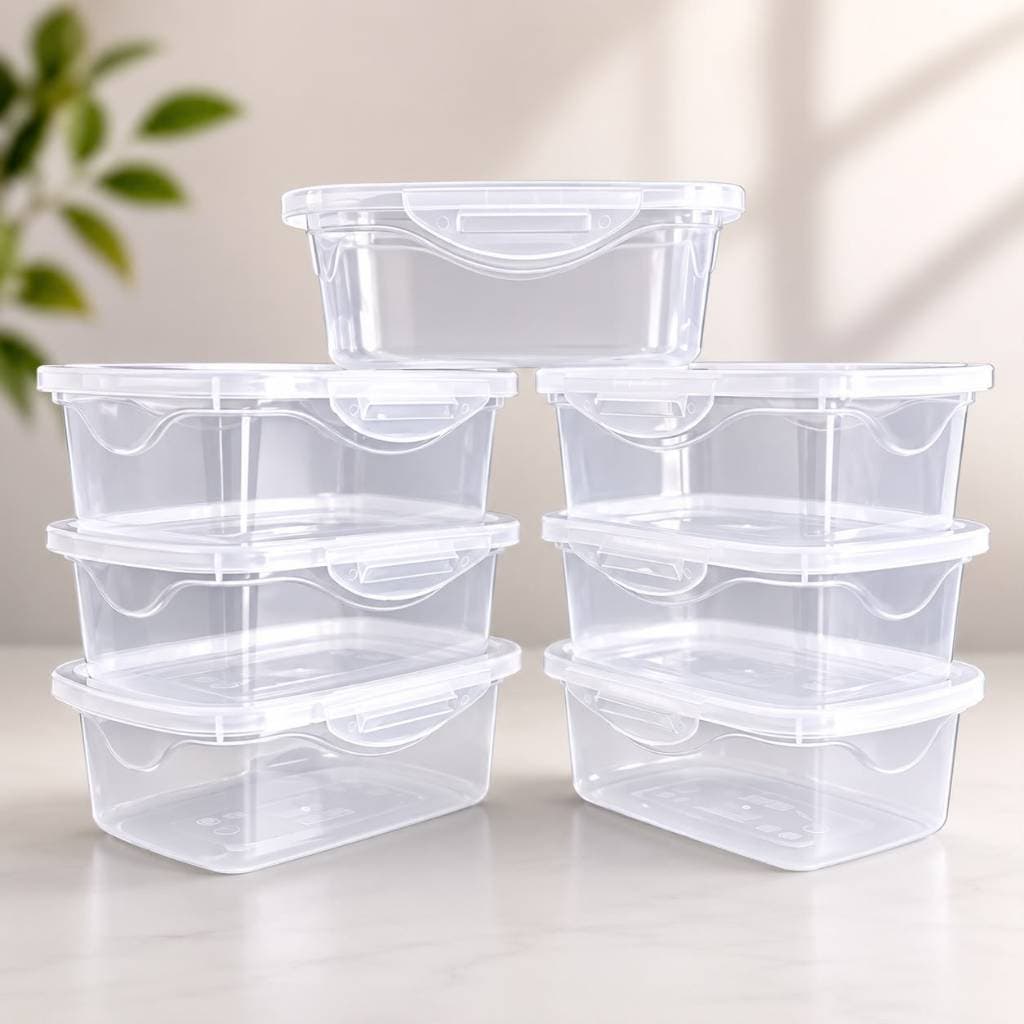 pote 700ML plastico com trava kit 7 peças