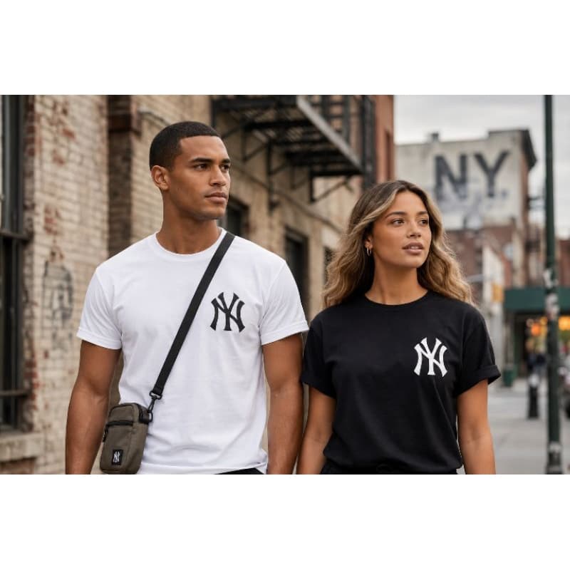 Camiseta NY 100%  Algodão Unissex Kit 2 Unidades