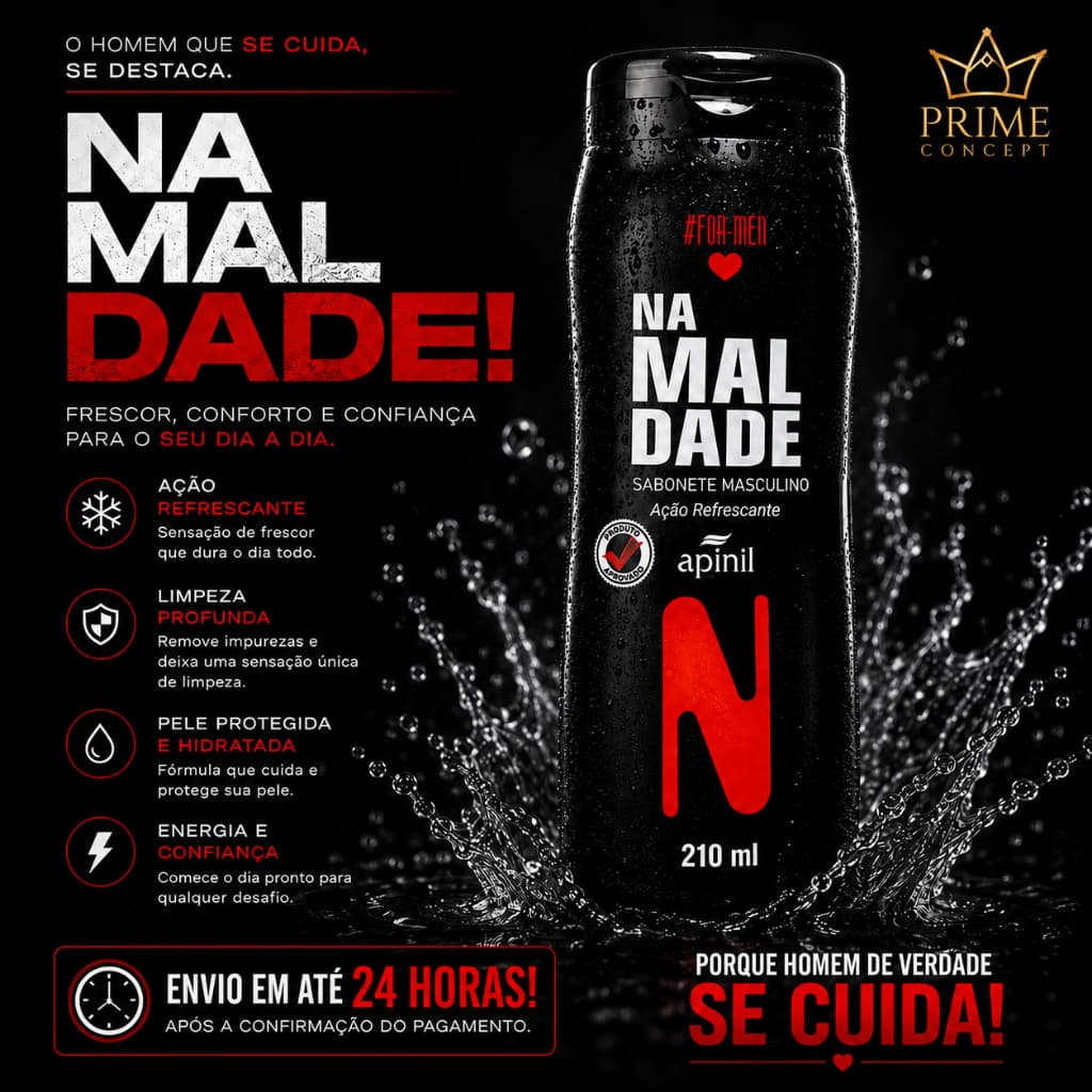 Sabonete Masculino Íntimo Na Maldade Apinil Perfume Marcante Gel Refrescante Higiene Homem 200ml