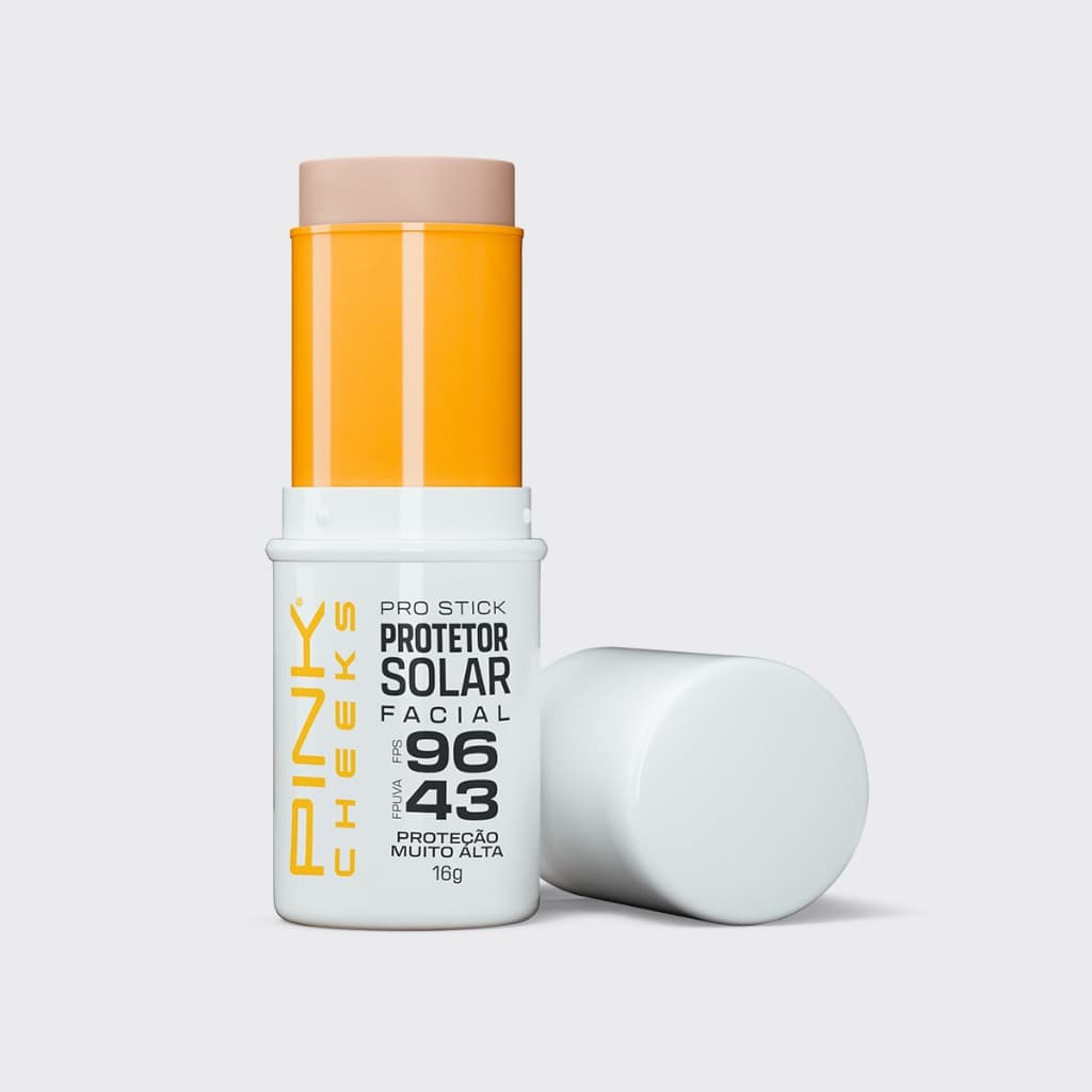 Protetor Solar com Cor em Bastao FPS96 Cor PRO10 - 14G Alta Cobertura Resistente a Água e Suor e com Vitamina E