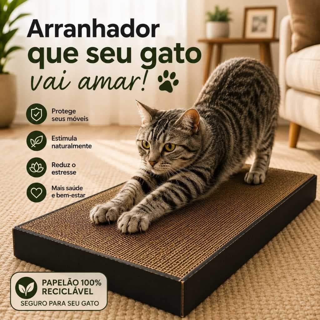 Arranhador Para Gatos Papelão Ondulado Resistente 45x30cm  Protetor de Sofá Cama Para Gato