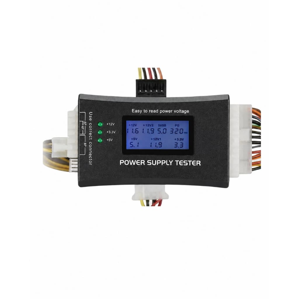 Testador Fonte Digital Lcd Alimentação Atx 20/24 Pinos Sata