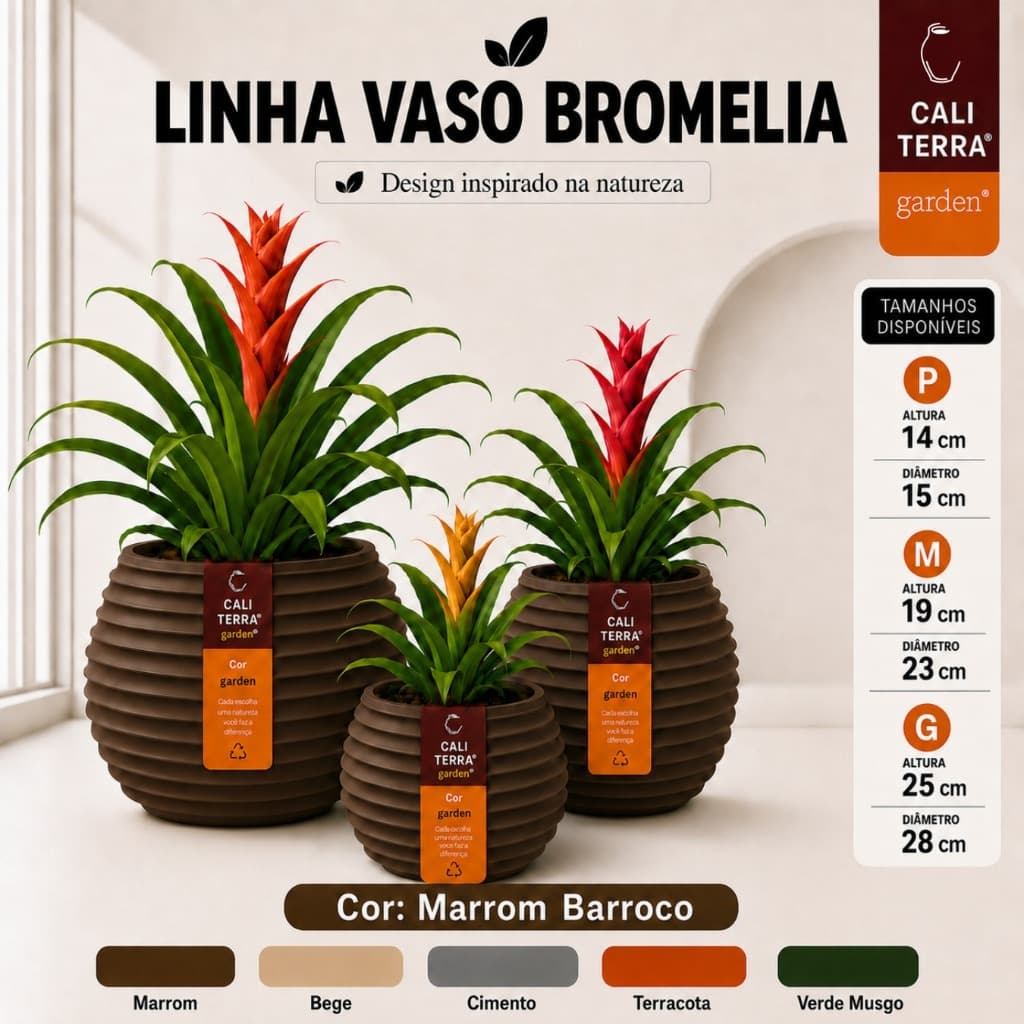 Vaso Bromélia Polietileno Decorativo Cachepot para Plantas Jardim Paisagismo Suculentas Sala Área Interna Externa