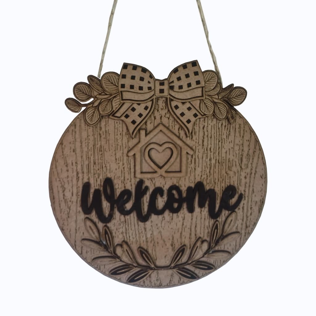 Quadro Recanto Welcome Enfeite De Porta Boas Vindas Em MDF Relevo