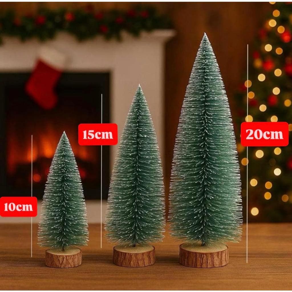3/ 2/ 1 Mini Arvore Natal Enfeite Mesa Decoração Natalina Nevada