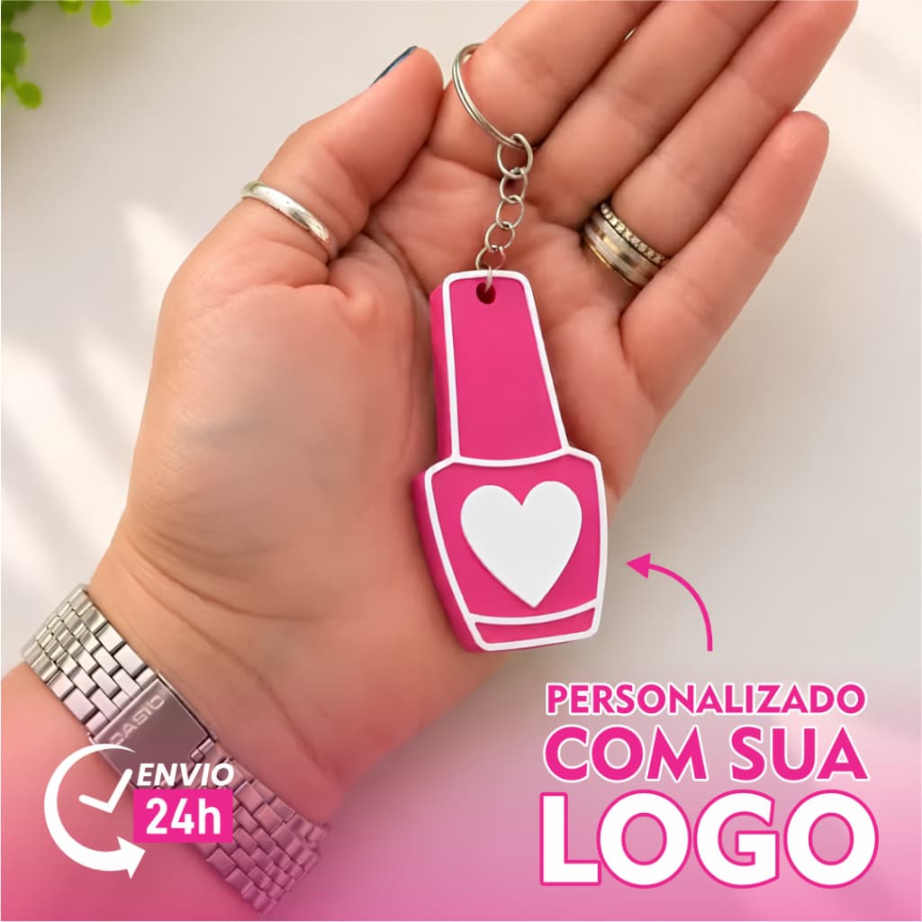 Kit 90 Unidade de Chaveiro Abridor de Lata Personalizado com Sua Logo Manicura Nails Brinde Presente Mimo
