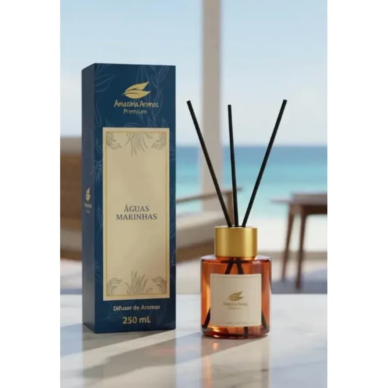 Difusor de Aromas 250ml Varetas Águas Marinhas Aromatizador Ambiente Hotel