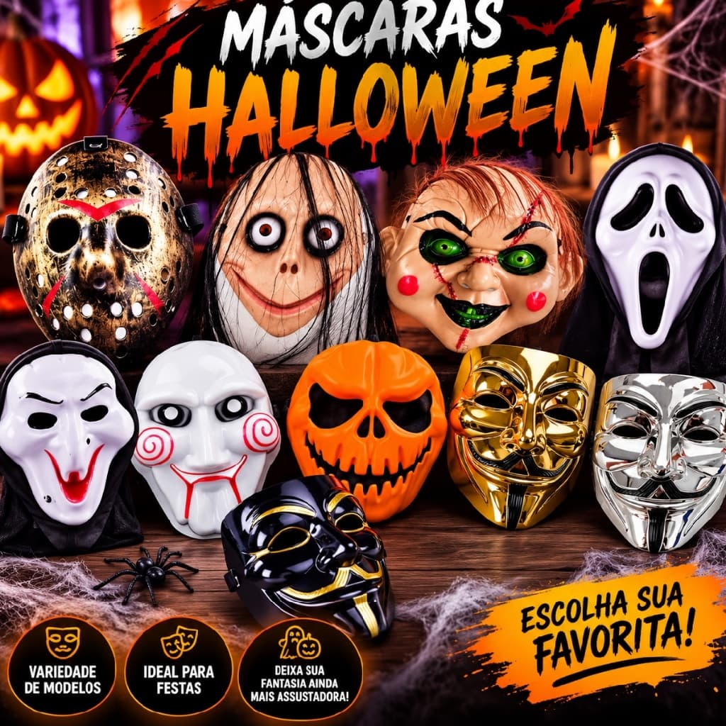 Mascara De Halloween Assustadora Fantasia Terror Festa Todos Personagens