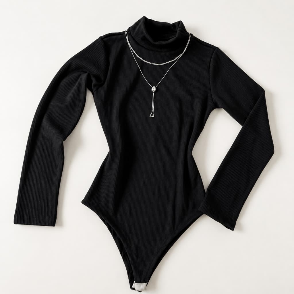 Body Manga Longa Gola Alta Feminino Blusa Cacharrel Segunda Pele Bory Comprida