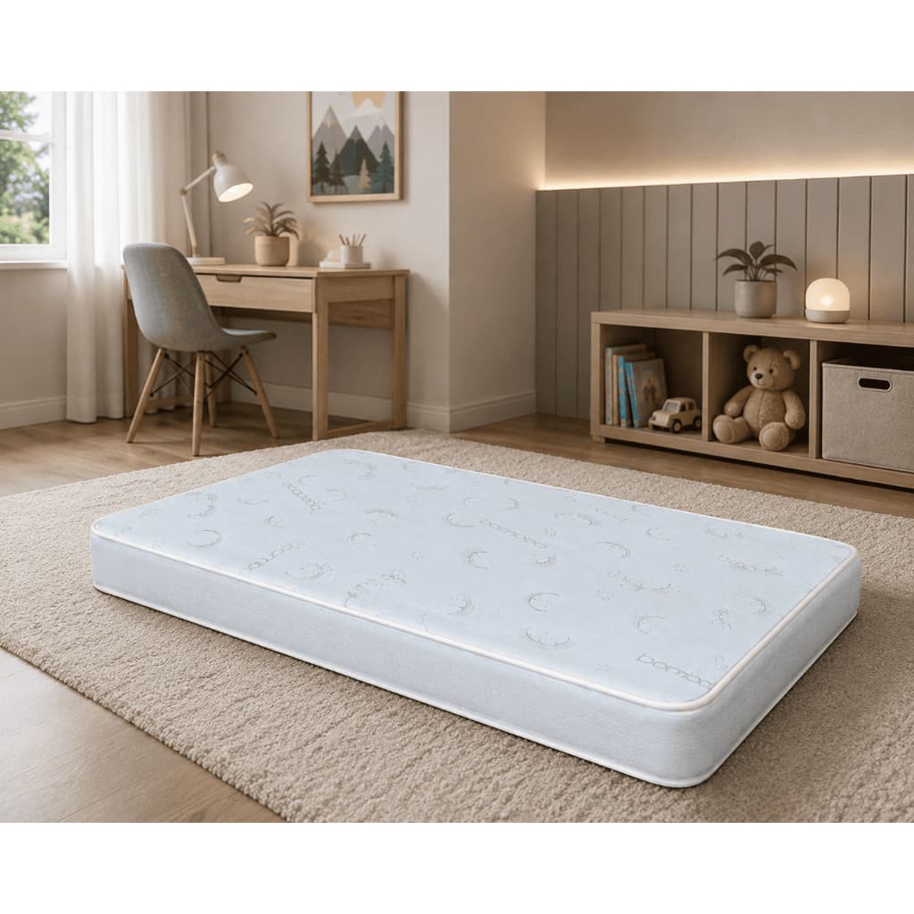 Colchão Infantil - 100% Espuma - Densidade D20 - Tecido suave e confortável - Branco