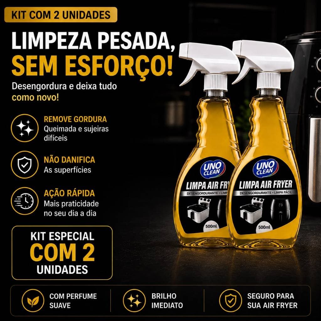 Kit 2 Limpa Air Fryer Limpeza Rápida Desengordurante Limpa Fácil