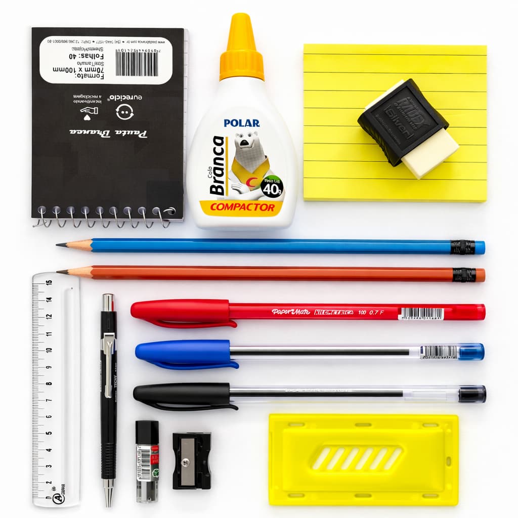 Kit escolar 14 itens para estudar na escola ou faculdade.