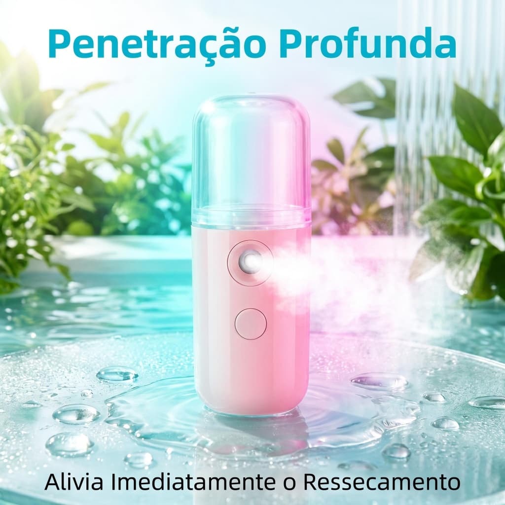 Spray Umidificador Nano Facial Teamwg Portátil USB Ideal para Hidratação Diária
