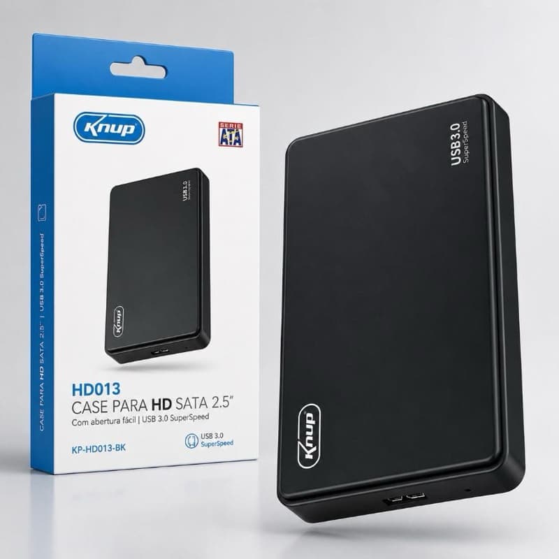 Case Externo USB 3.0 para SSD/HD SATA - Velocidade Rápida, Plug & Play, Design Compacto