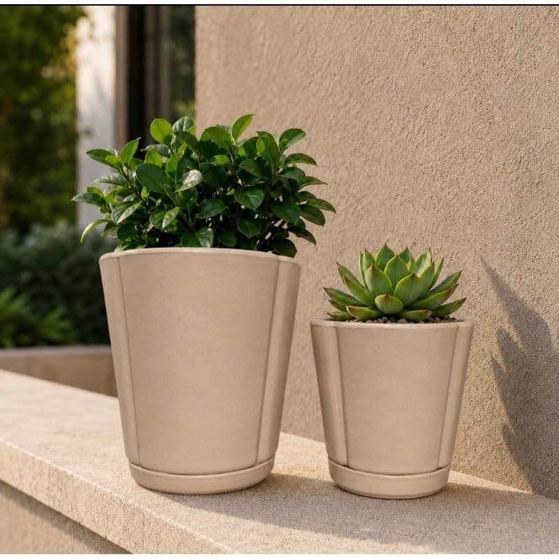 Kit 2 Vasos Pequenos Cachepô Grego N°1 e N°2 Premium Para Plantas com Prato Coletor
