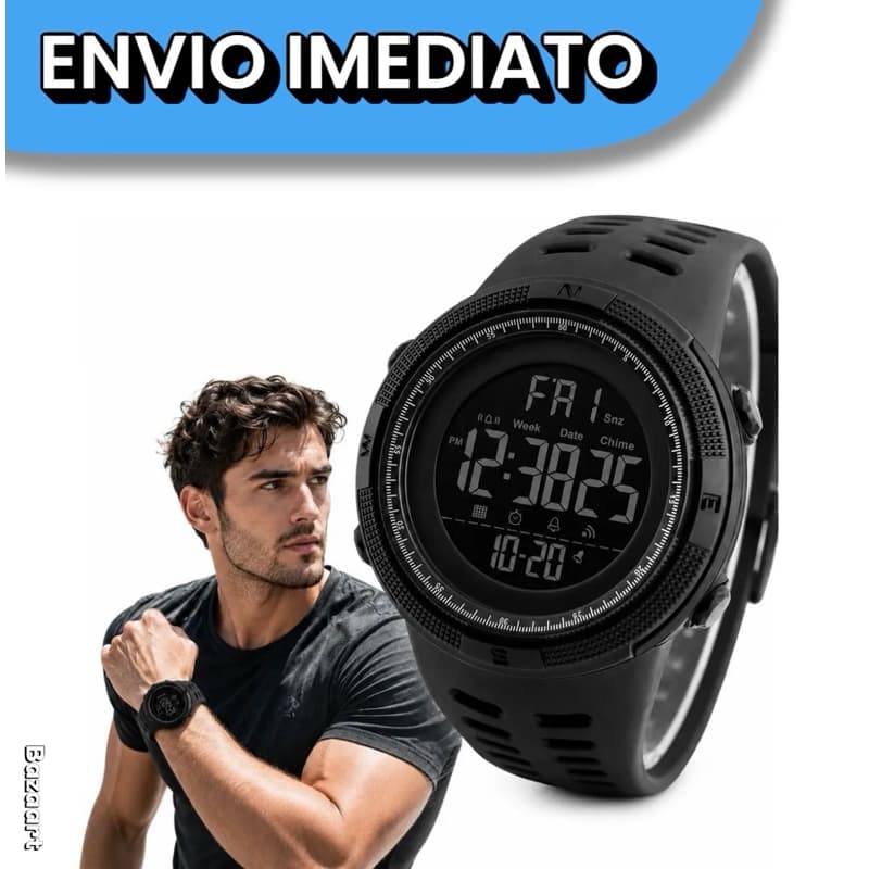Relógio Digital Esportivo com Display LED Super Brilhante