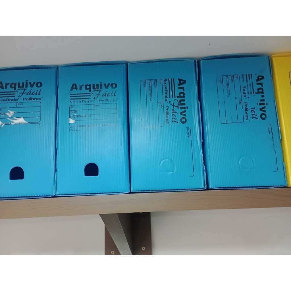 Kit de 4 Caixas Arquivo Morto Polionda Azul  para Documentos